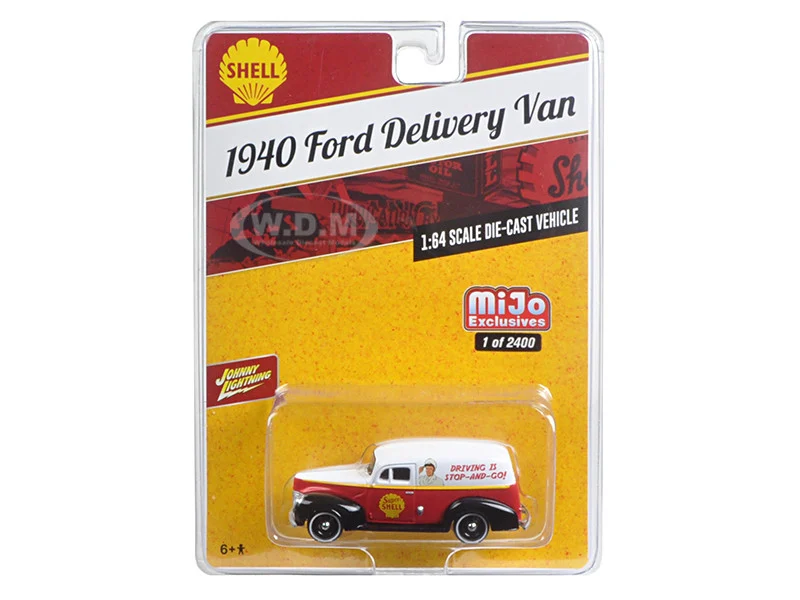1940 Ford Delivery Van "Shell" 1/64 Diecast Model Car by Johnny Lightning - Ford Models