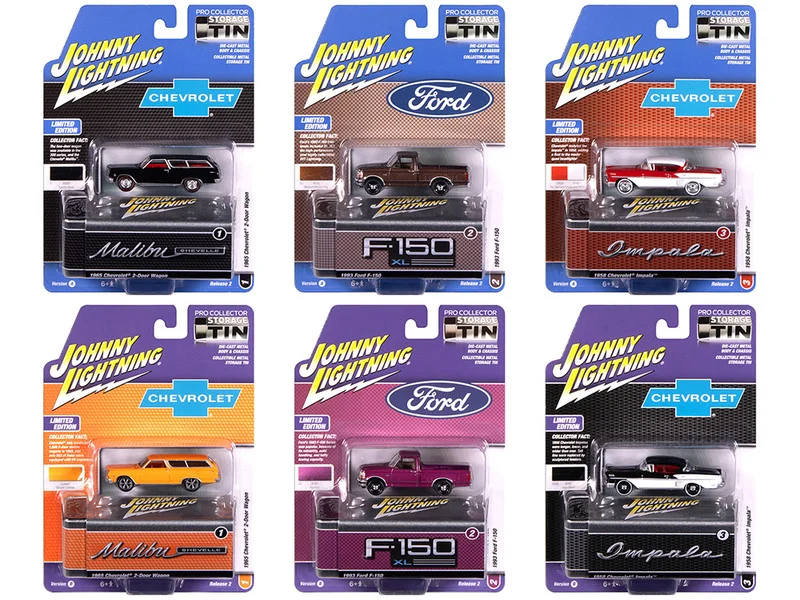 Johnny Lightning Collector's Tin 2025 Set of 6 Cars Release 2 Limited Edition 1/64 Diecast Model Cars by Johnny Lightning - 1/64 Scale Sets