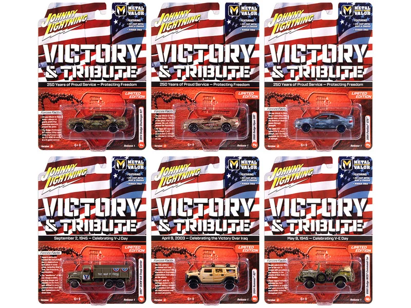 "Military" Set A of 6 pieces 2025 Release 1 Limited Edition Diecast Models by Johnny Lightning - Military Models