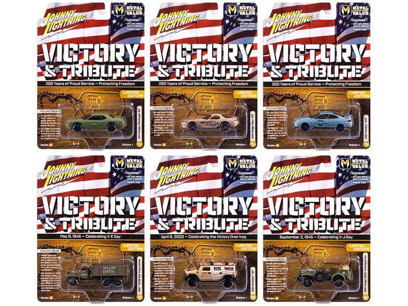 "Military" Set B of 6 pieces 2025 Release 1 Limited Edition Diecast Models by Johnny Lightning - Military Models