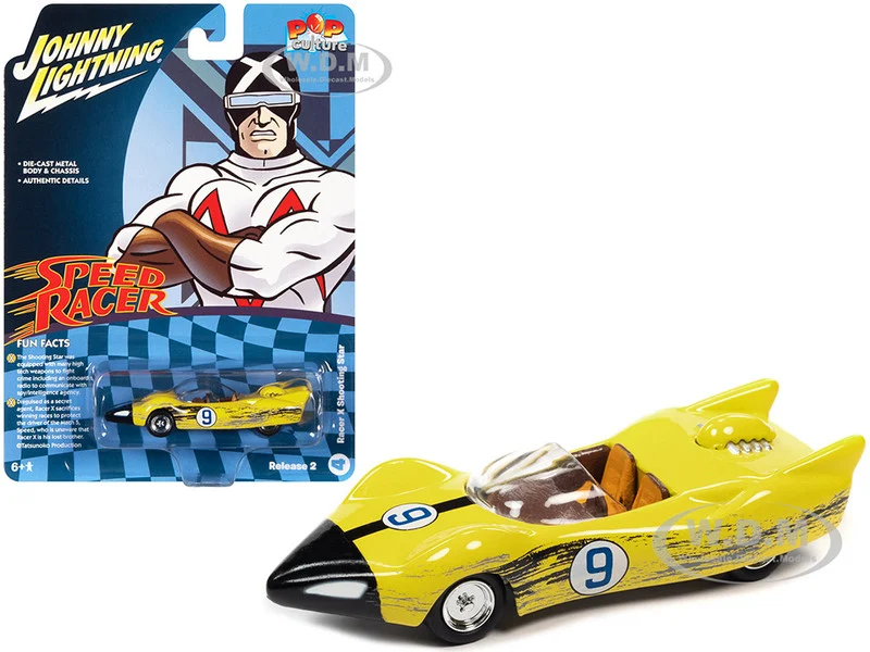 Racer X's Shooting Star (Raced Version) "Speed Racer" (1967) TV Series "Pop Culture" 2022 Release 2 1/64 Diecast Model Car by Johnny Lightning - Movie/TV Series Models