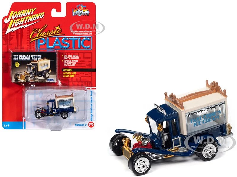 George Barris Ice Cream Truck Blue "Classic Plastic" "Pop Culture" 2024 Release 2 1/64 Diecast Model Car by Johnny Lightning - Other