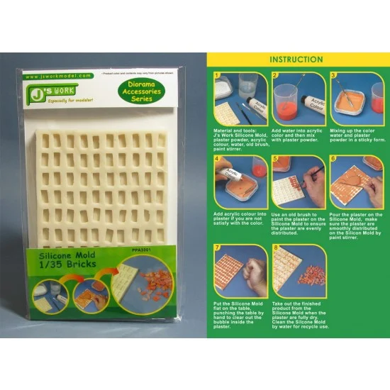J's Work PPA3001 Silicone Mould for Making 1/35 Bricks - Scenics & Diorama