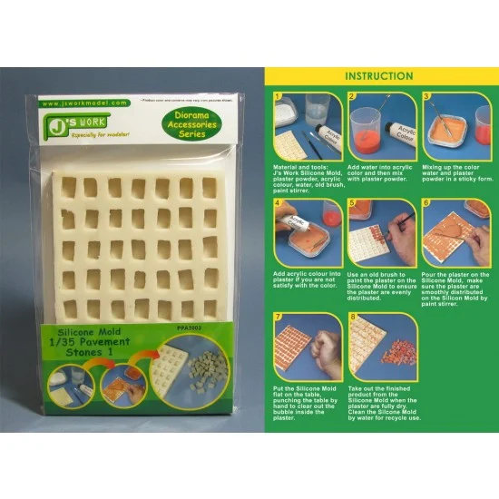 J's Work PPA3003 Silicone Mould for Making 1/35 Pavement Stones No.1 - Scenics & Diorama