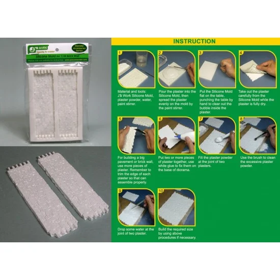 J's Work PPA3017 Silicone Mould for Making 1/35 Brick Wall - Scenics & Diorama