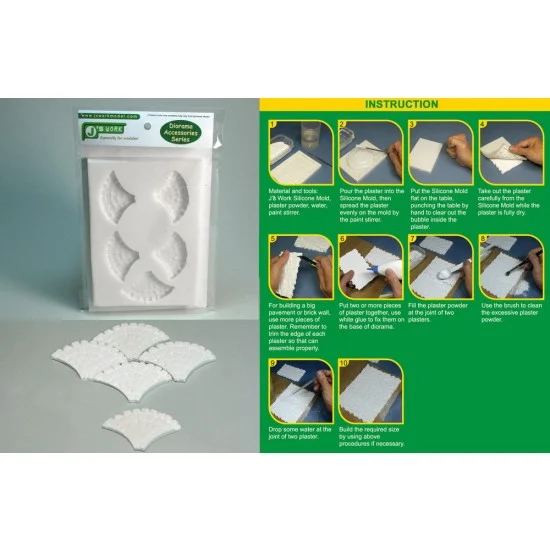J's Work PPA3054 Silicone Mould for Making 1/35 Stone Pavement No.4 (Small) - Scenics & Diorama