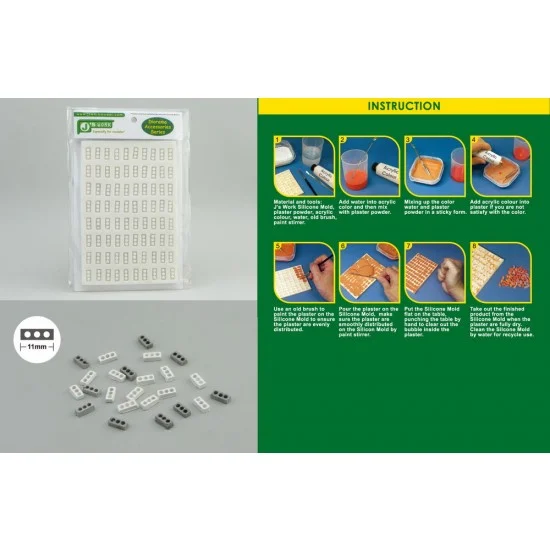 J's Work PPA3074 Silicone Mould for Making 1/35 Hollow Bricks (Large) - Scenics & Diorama