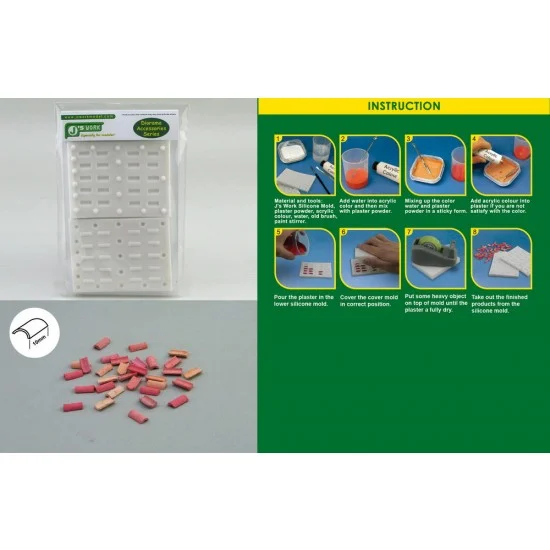 J's Work PPA3075 Silicone Mould for Making 1/35 Roof Tiles (Large) - Scenics & Diorama
