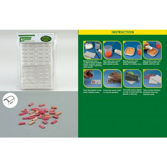 J's Work PPA3076 Silicone Mould for Making 1/35 Roof Tiles (Small) - Scenics & Diorama