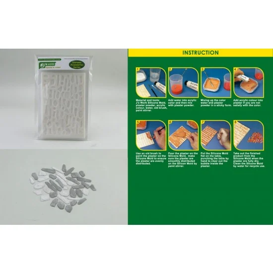 J's Work PPA3082 Silicone Mould for Making 1/35 Field Rocks No.2 (Small) - Scenics & Diorama