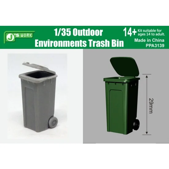 J's Work PPA3139 1/35 Outdoor Environments Trash Bin - Scenics & Diorama