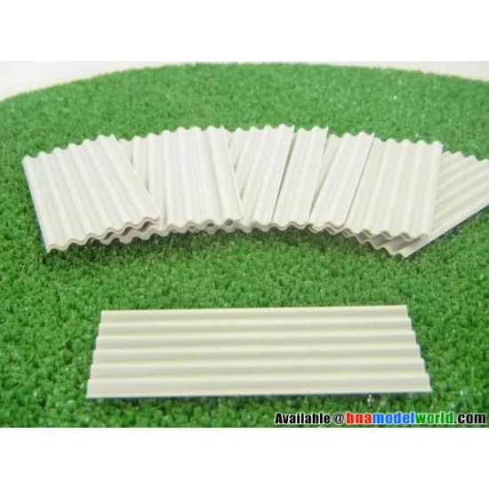 Juweela 23246 1/35, 1/32 Corrugated Iron Roof Sheeting (6-Wave Plate) - Grey (Plastic) 15pcs