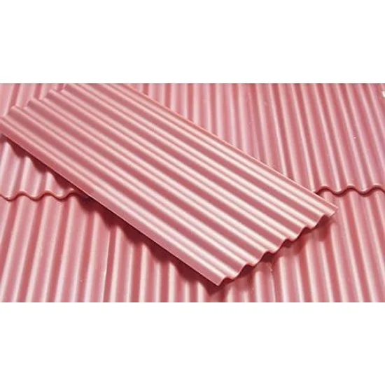 Juweela 23267 1/35, 1/32 Corrugated Iron Roof Sheeting (6-Wave Plate) - Red (Plastic) 15pcs