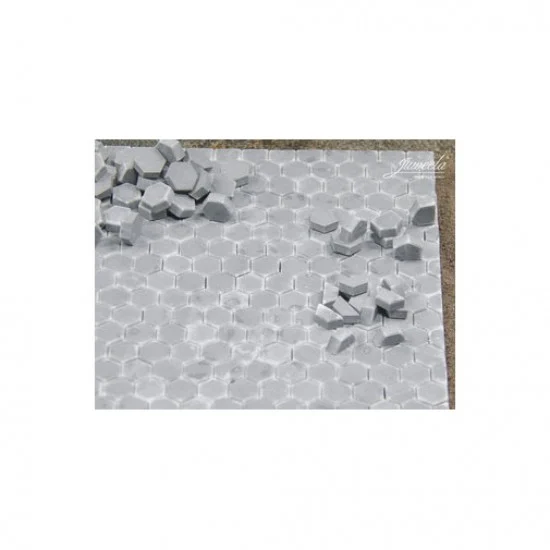 Juweela 23357 1/32 1/35 Hexa Pavers Assortment #Dark Grey (Normal/Beginning/Half Stones) - Scenics & Diorama