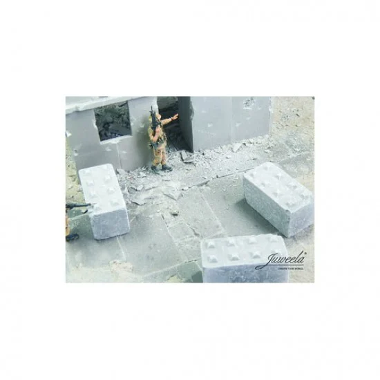 Juweela 23410 1/35 Checktpoint Barrier, Concrete Roadblock - Scenics & Diorama