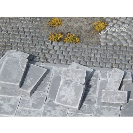 Juweela 23432 1/32, 1/35 Sidewalk Slabs in 3 Sizes (48pcs) - Scenics & Diorama