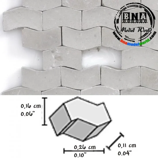 Juweela 27113 1/72 Paving Stones Type S - Dark Grey (Material: Ceramic) 5,000pcs