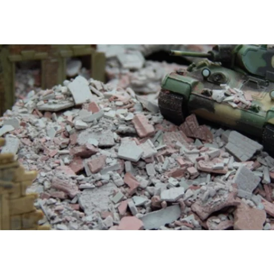 Juweela 27168 1/72 Bricks Ruins/Debris - Dark Gray & Dark Brick-Red (Material: Ceramic) 100g