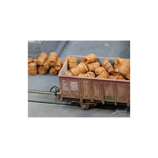Juweela 28161 1/87 (HO scale) Old Drums Rusty (40g) - Model Railway