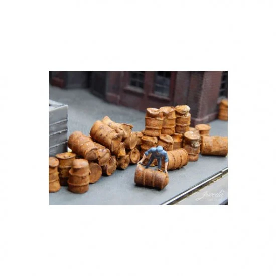 Juweela 28162 1/87 (HO scale) Old Drums Rusty (80g) - Model Railway