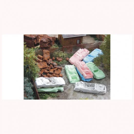 Juweela 28180 1/87 (HO scale) Scrap Cars Colour (6pcs) - Model Railway