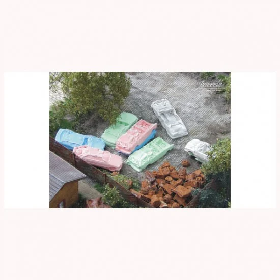 Juweela 28181 1/87 (HO scale) Scrap Cars Colour (12pcs) - Model Railway