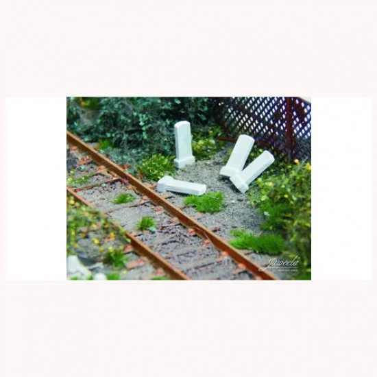 Juweela 28201 1/87 (HO scale) Mile Stones (Blanco 200pcs) - Model Railway