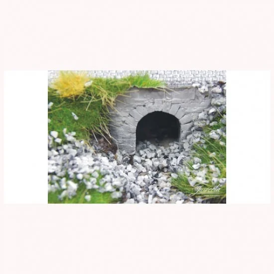 Juweela 28285 1/87 (HO scale) Water Passage Small (Bricks Grey 4x) - Model Railway