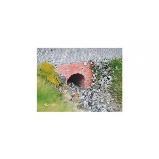 Juweela 28288 1/87 (HO scale) Water Passage Small (Bricks Red 8x) - Model Railway