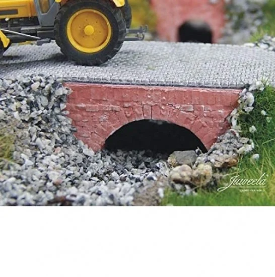 Juweela 28292 1/87 (HO scale) Water Passage Medium (Bricks Red 6x) - Model Railway
