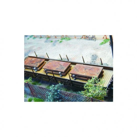 Juweela 28302 1/87 (HO scale) Metal Plates Rusty (20x) - Model Railway