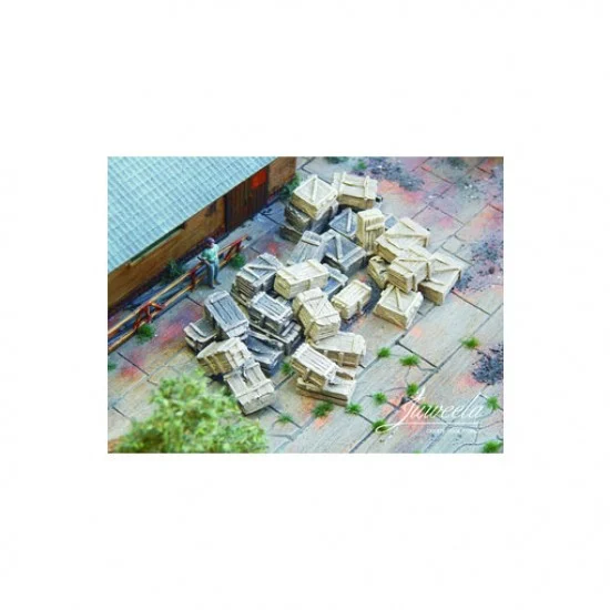 Juweela 28307 1/87 (HO scale) Old Wooden Boxes Light & Dark (16+16x) - Scenics & Diorama