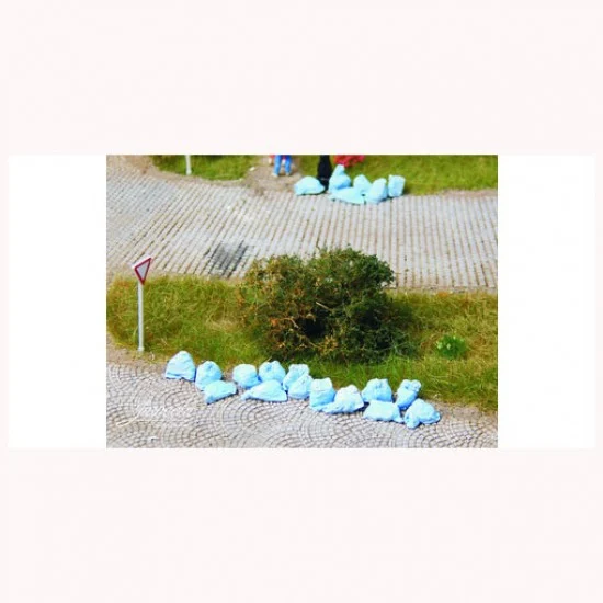 Juweela 28319 1/87 (HO scale) Bags (Garbage/Transport, Blue 100x) - Model Railway