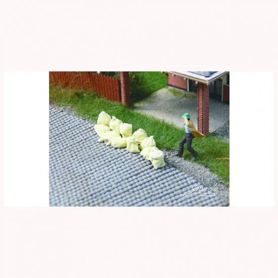 Juweela 28321 1/87 (HO scale) Bags (Garbage/Transport, Yellow 100x) - Model Railway
