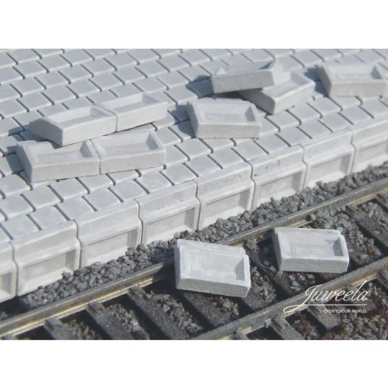 Juweela 28350 1/87 Railway Platform Edges 55cm (260pcs) - Model Railway