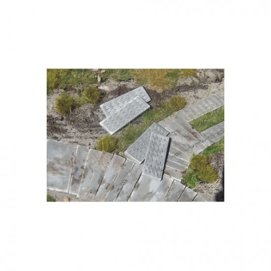 Juweela 28361 1/87 Concrete Roadway Panels (0.20 x 3.50 x 1.20 cm, 30x) - Scenics & Diorama