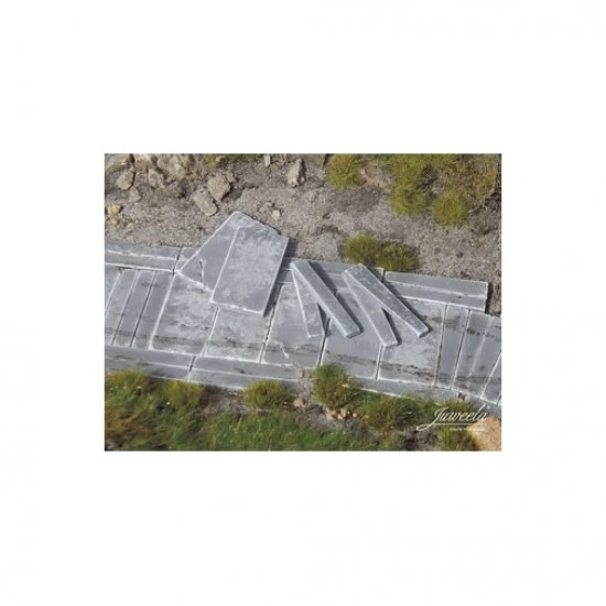 Juweela 28363 1/87 Concrete Trapezoidal Panels, 1 Set (3 sizes, 21+25+25x) - Scenics & Diorama