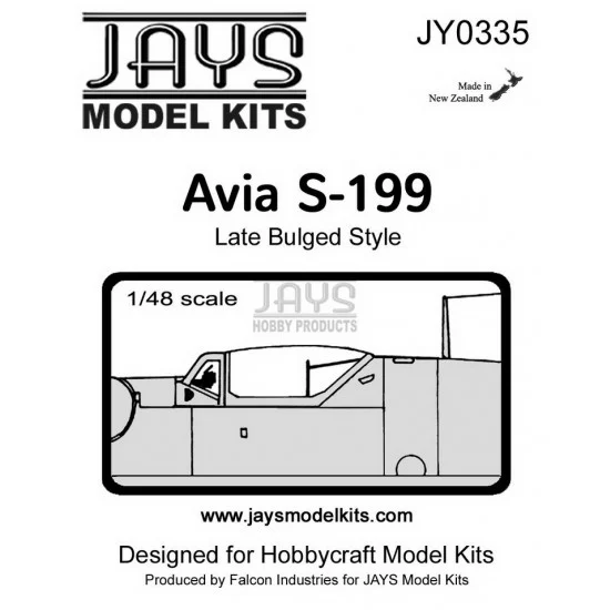 JAYS Hobby 0335 1/48 Avia S.199 Late Bulged Type Canopy for Hobbycraft kits - Model Planes