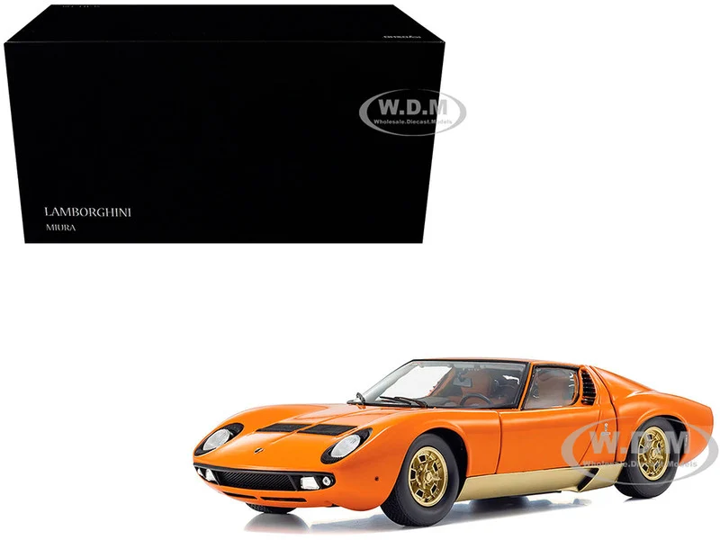 Lamborghini Miura P 400 Orange 1/18 Diecast Model Car by Kyosho - Lamborghini Models
