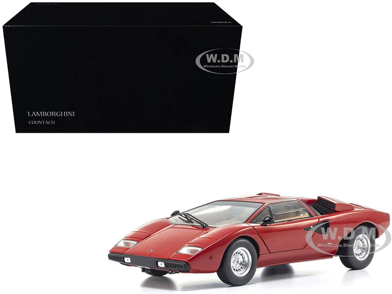 Lamborghini Countach LP 400 Red 1/18 Diecast Model Car by Kyosho - Lamborghini Models