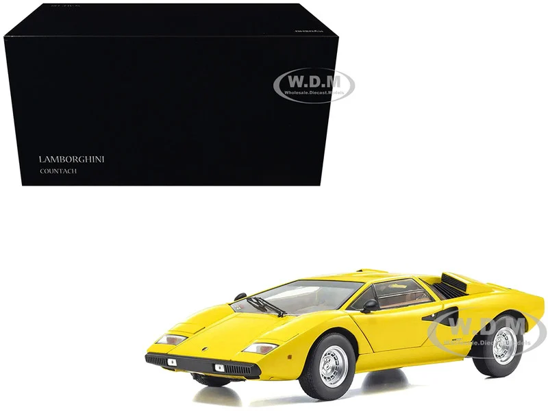 Lamborghini Countach LP 400 Yellow 1/18 Diecast Model Car by Kyosho - Lamborghini Models