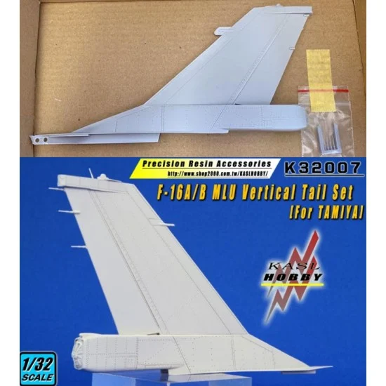 KASL Hobby K32007 1/32 F-16A/B MLU Vertical Tail Set for Tamiya kits