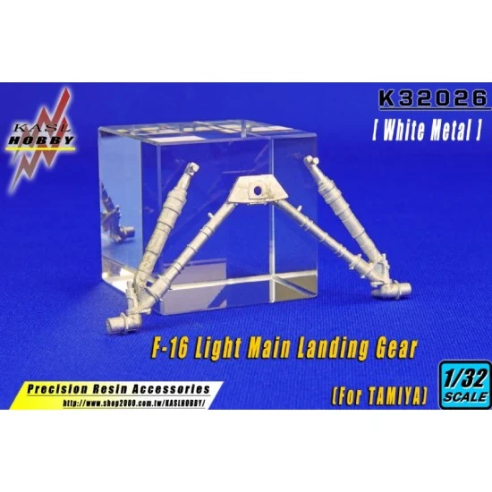 KASL Hobby K32026 1/32 General Dynamics F-16 Fighting Falcon Light Main Landing Gear for Tamiya kits (White metal)