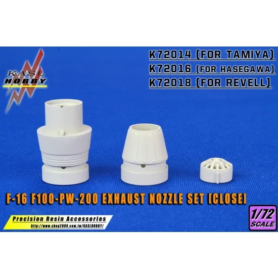 KASL Hobby K72014 1/72 F-16 Fighting Falcon F100-PW-200 Exhaust Nozzle Set [Close] for Tamiya kits