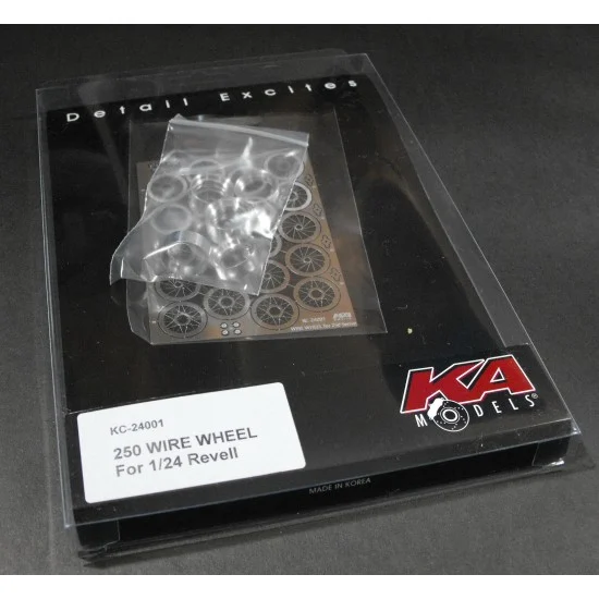 KA Models KC-24001 1/24 Ferrari 250 Wire Wheel for Revell (1 etched Fret + 16 Metal Parts)