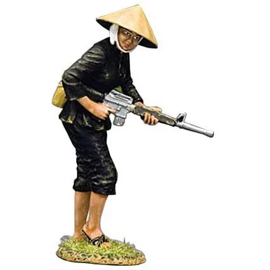 Female Viet Cong w/M16 1/30 Figure K&C VN168 - King and Country
