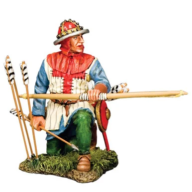 English Archer Kneeling Ready 1/30 Figure K&C (MK235) - King and Country