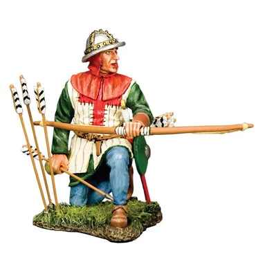 English Archer Kneeling Ready (B) 1/30 Figure K&C (MK243) - King and Country