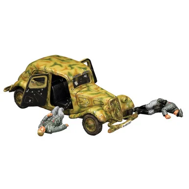 Ambushed SS Citroen 1/30 Model and Figure Set K&C (WS398) - King and Country