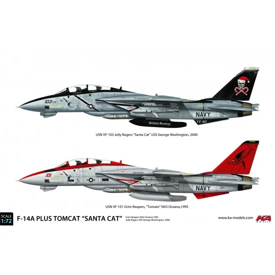 KA Models KP-72002A 1/72 Grumman F-14A PLUS Tomcat "SantaCat"